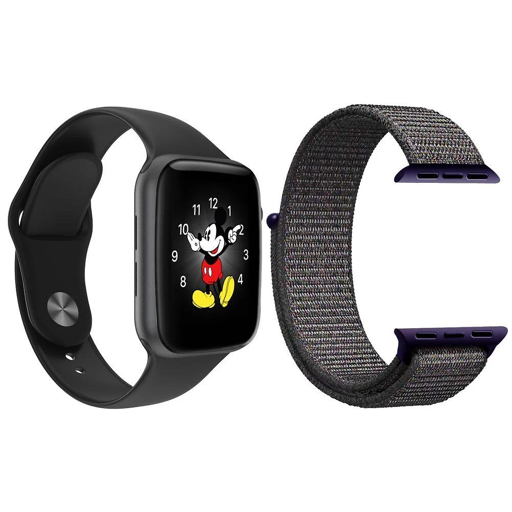 Kit 1 Smartwatch Ld5 Preto + 1 Pulseira Extra Azul Marinho