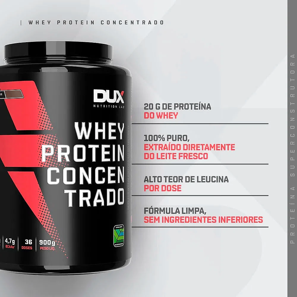 Miniatura Whey Protein Dux Concentrado Sabor Baunilha 450g
