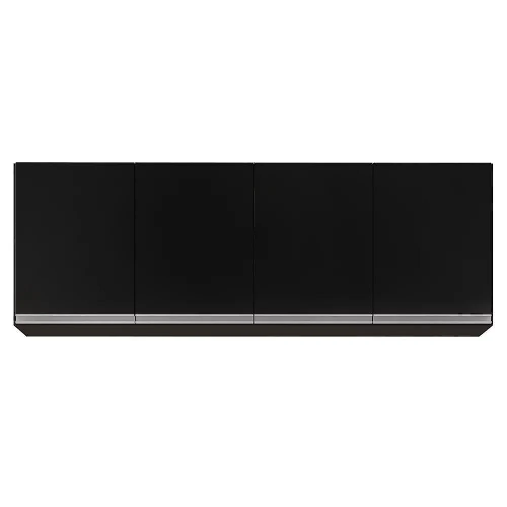 Armário De Cozinha Modulado De Canto 7 Peças Cp34 Balcão Sem Tampo Preto - Lumil