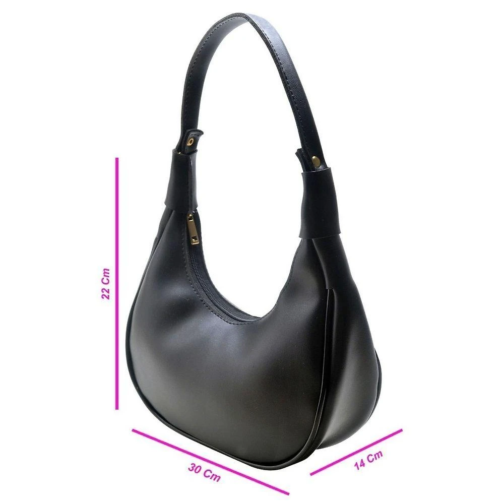 Bolsa Feminina OEM Salton Meia Lua em Courino 24 e 5x34x8cm Preto Público Adulto
