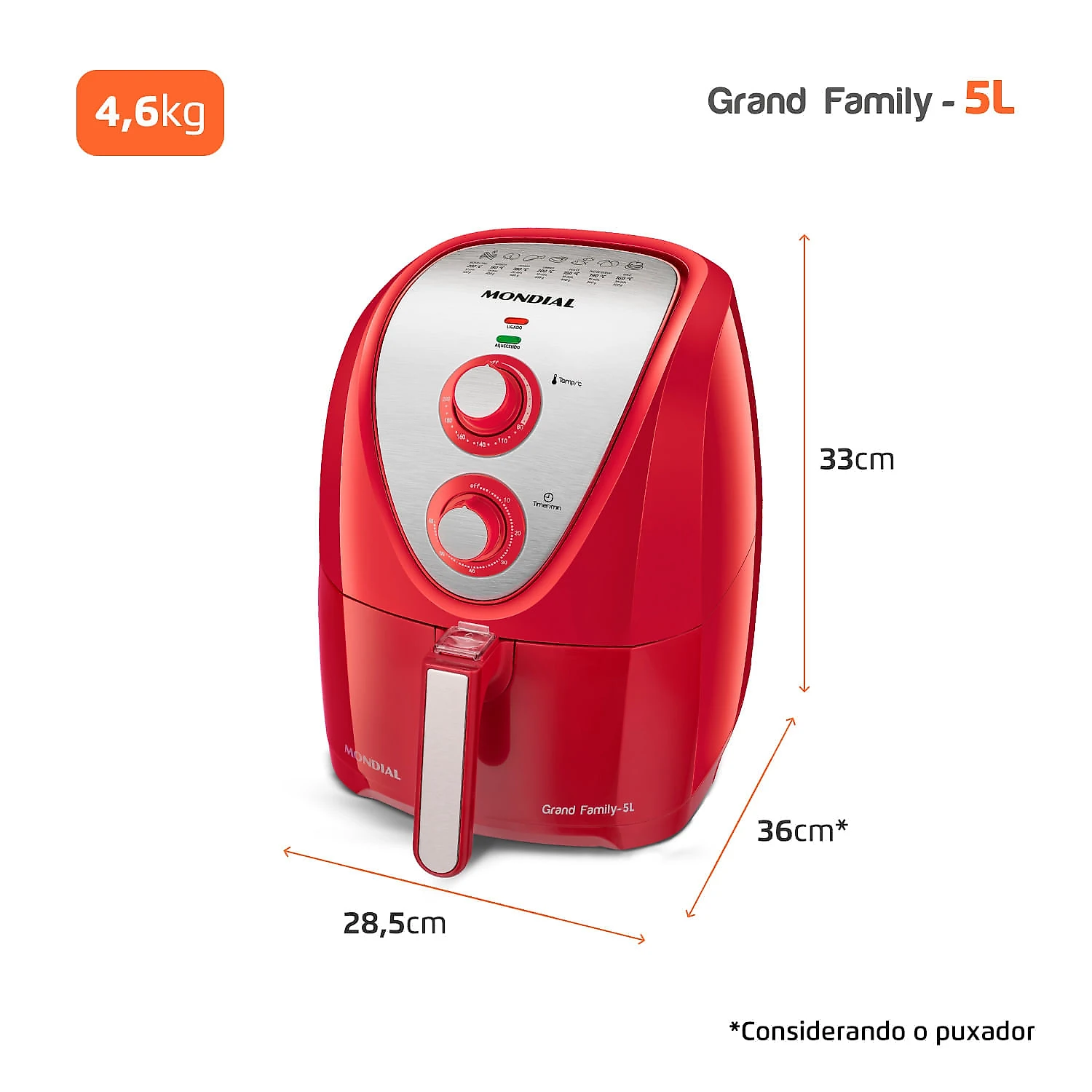 Fritadeira Air Fryer 5 Litros AFN-50-RI Mondial 127V