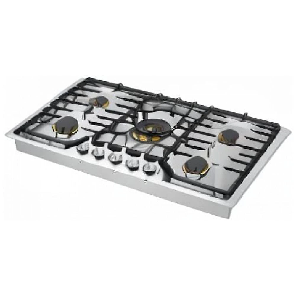 Cooktop a gás 5 queimadores Robam inox 36cm queimadores em latão sistema de segurança com corte de gás 110V