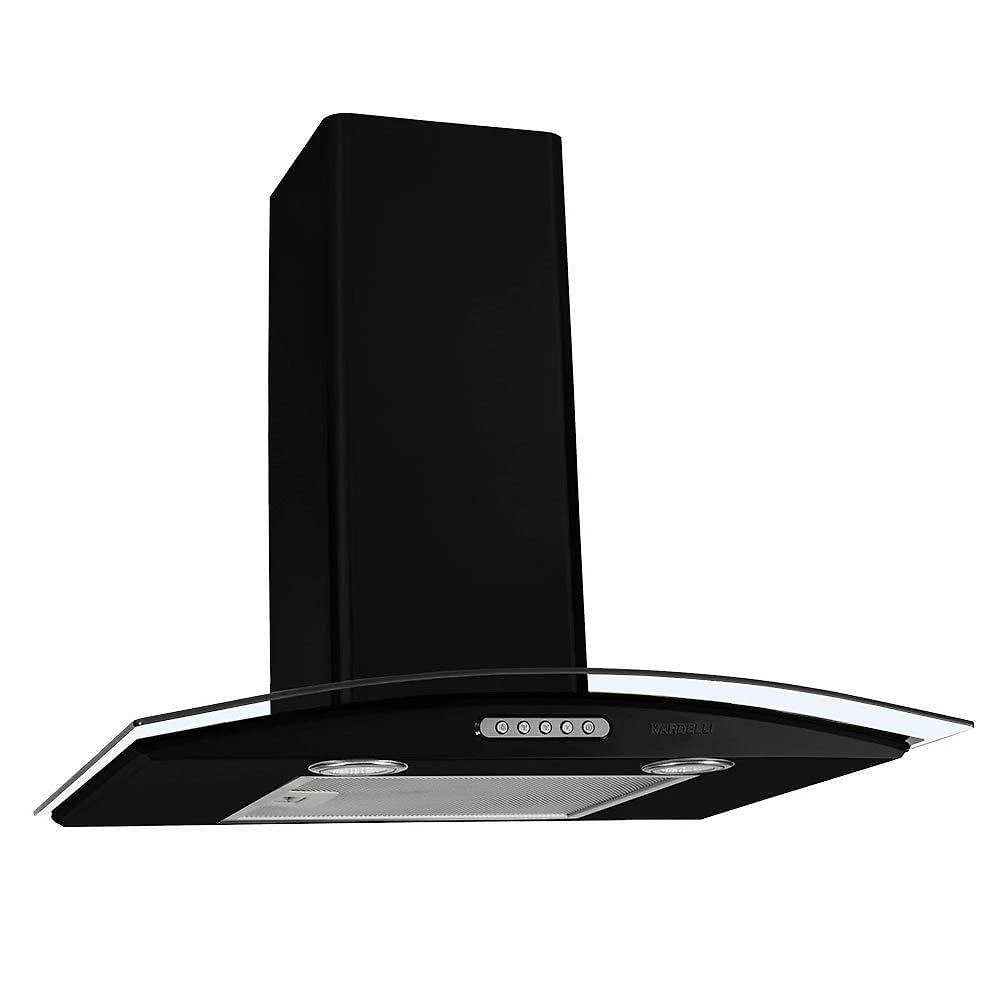 Coifa De Parede 60cm Vidro Curvo Duto Slim Nardelli Black 220V