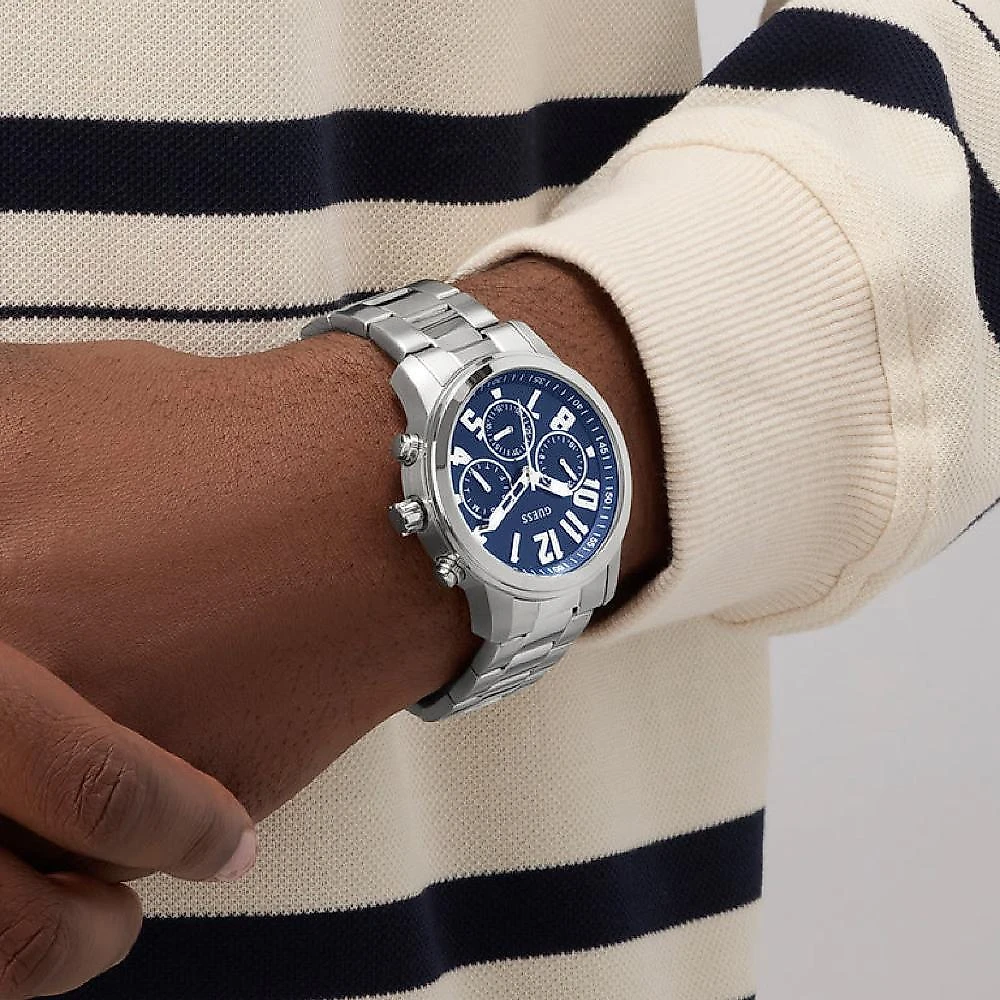 Relógio Guess GW1006G1 Masculino 44mm Aço Inox