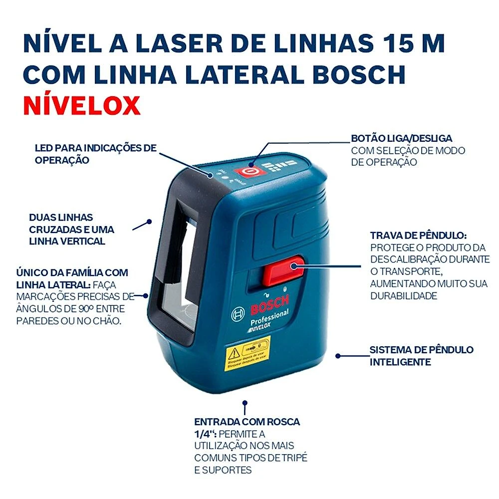 Nível a Laser Bosch Nivelox GLL 3 - 15 Metros