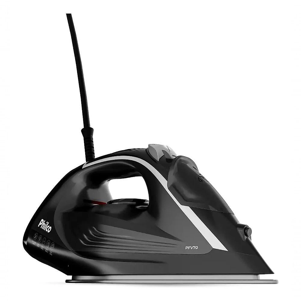Ferro de Passar a Vapor Philco PFV70 Base Cerâmica Preto com Spray e Jato Extra 220V