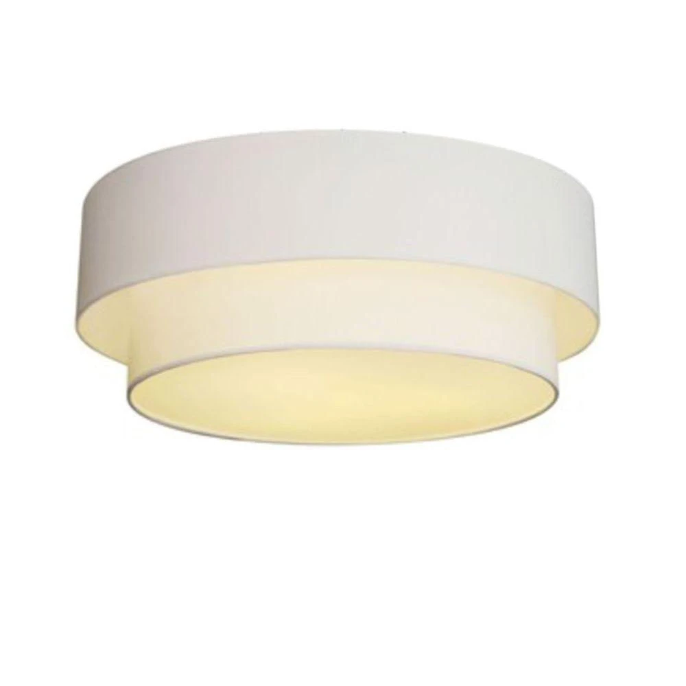 Plafon de Teto Md-3024 Duplo Cilíndrico com Cúpula em Tecido Resistente à Maresia Branco Vivare