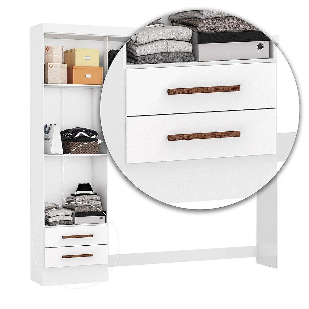 Guarda Roupa Modulado Paris 5 Portas 2 Gavetas Branco