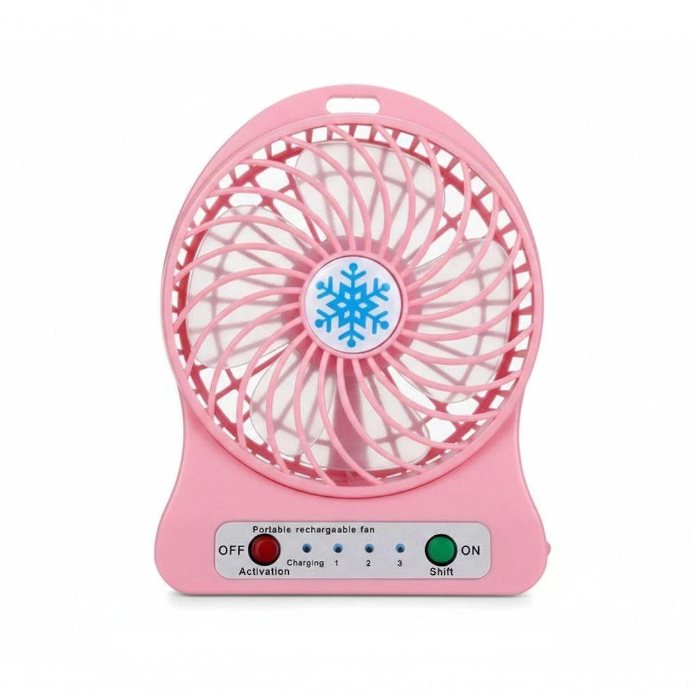 Mini Ventilador Portátil Recarregável Com 3 Velocidades – Frescor Compacto Para Qualquer Lugar Rosa