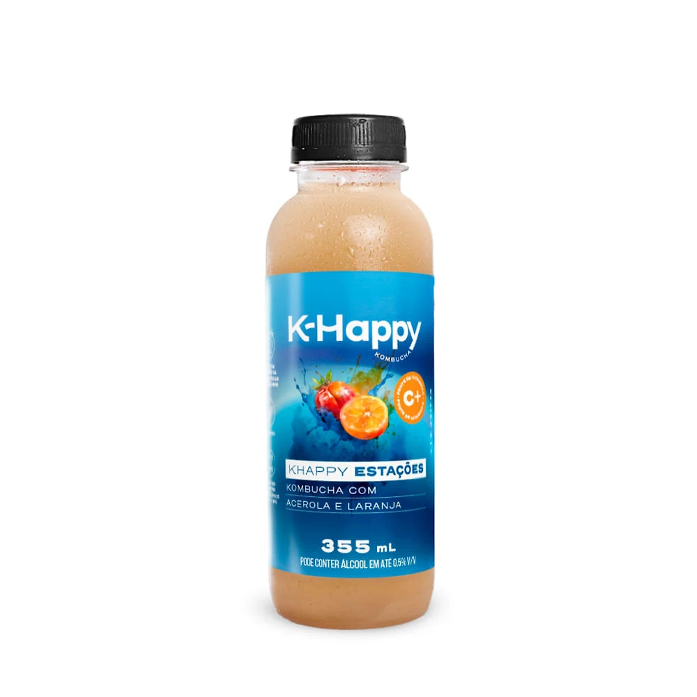 Kombrucha Khappy Estações Acerola e Laranja 355ml