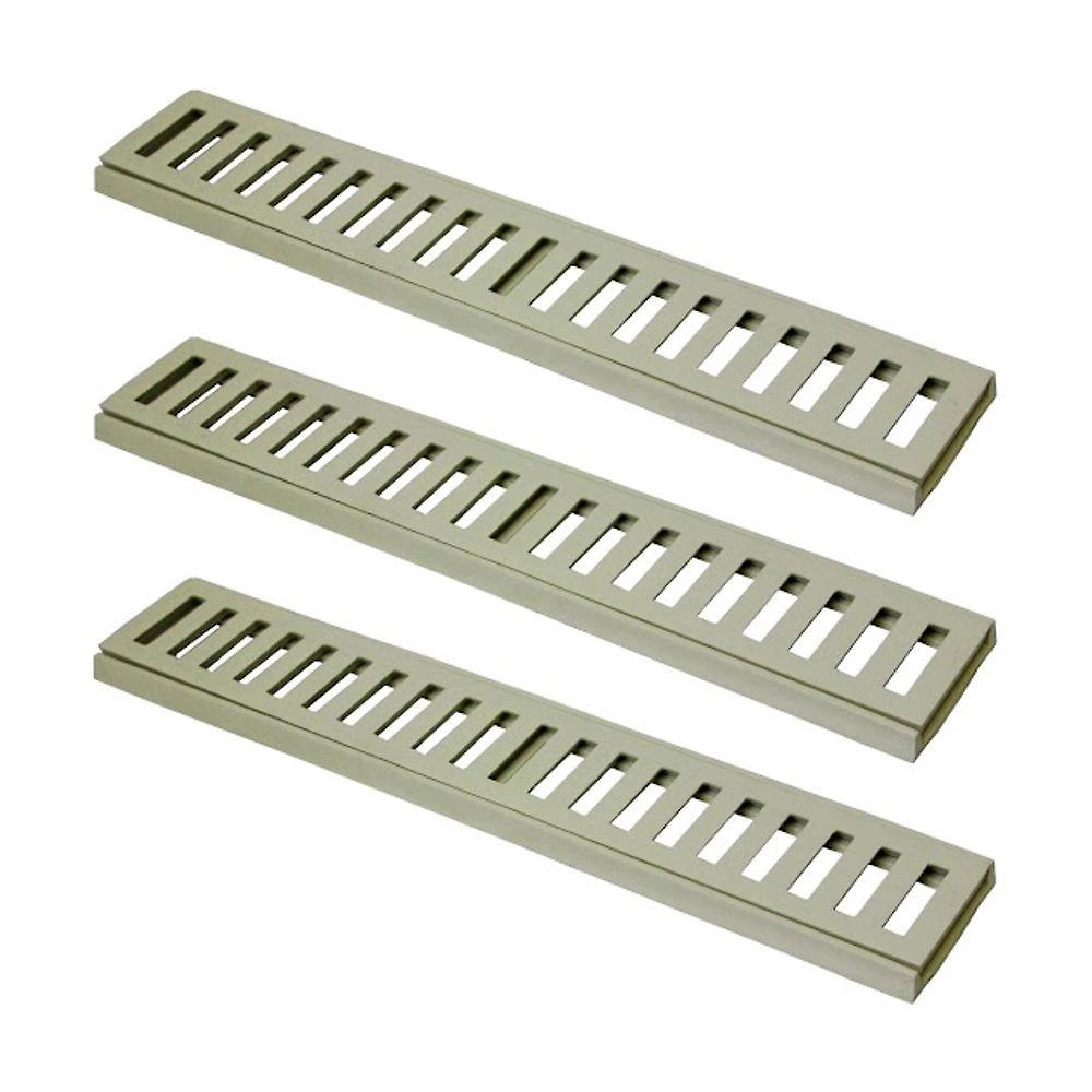Kit Ralo Grelha Linear 7607X3GDA Captação Águas Pluviais com Caixilho Alumínio Bege GDA 10X50CM
