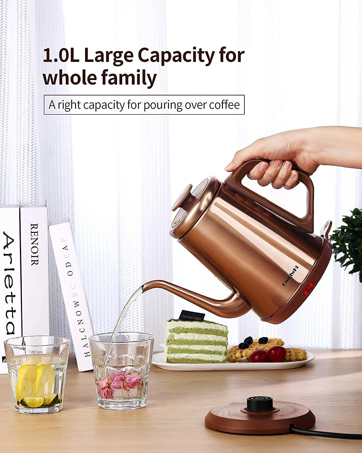 DmofwHi Chaleira Elétrica de 1L Aço Inoxidável 1000W110V Do urada