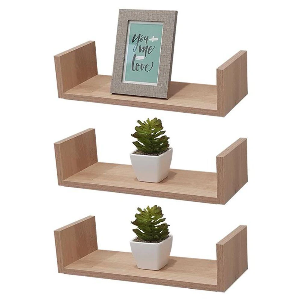 Prateleira Kit 3 Unidades 30X15CM MDP Suporte Invisível Organizador Sala Bege Mercado