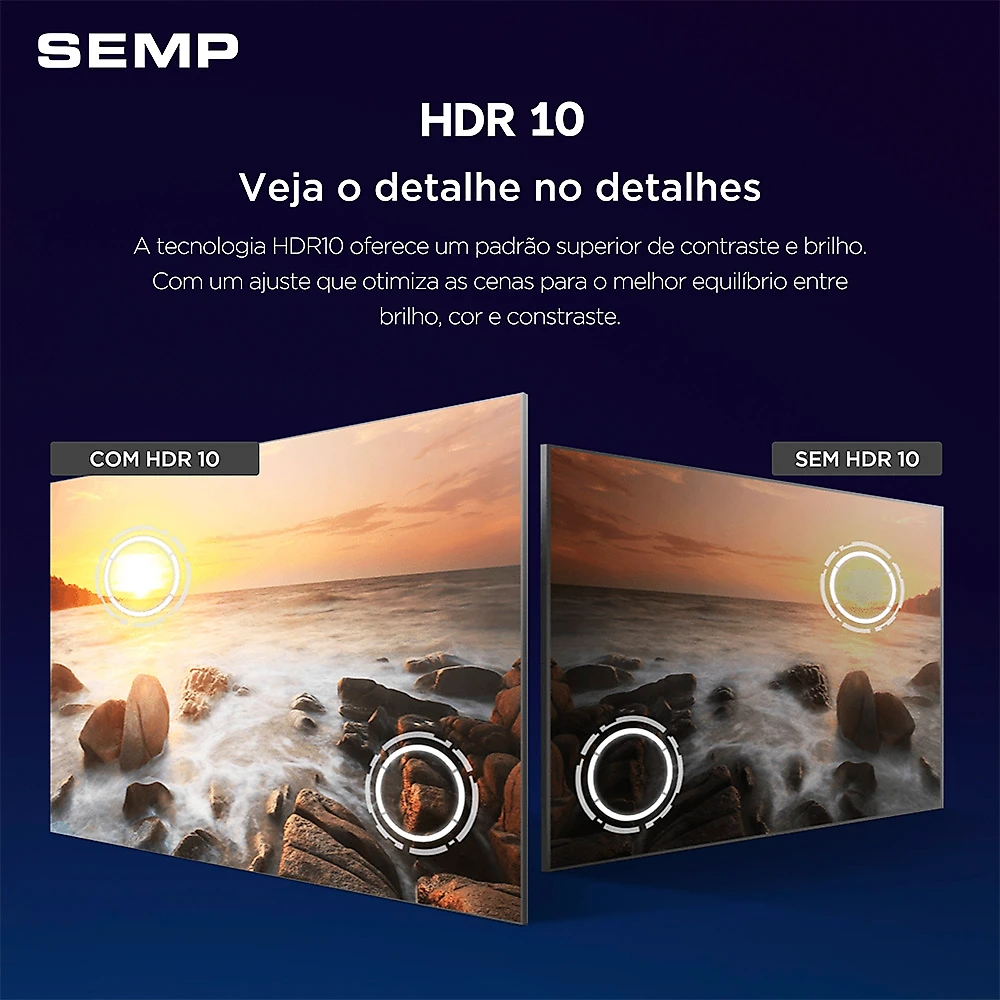Smart TV Semp 65 Polegadas LED 4K S62R Roku TV Wi-Fi HDR10 Dolby Audio Brilho até 280 Nits 65S62R