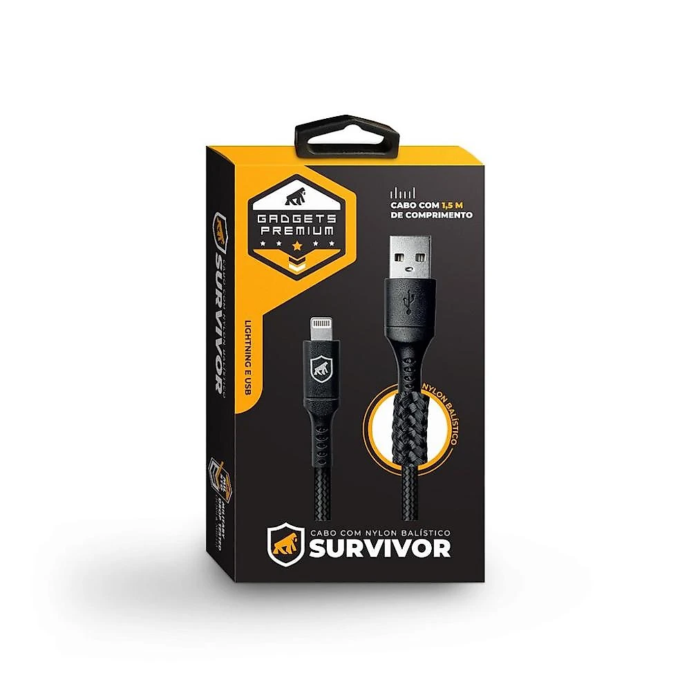 Cabo Survivor para Lightning / USB 1,5m - Gshield