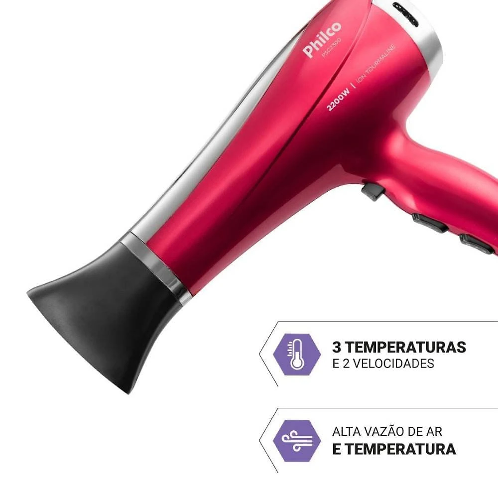 Miniatura Secador De Cabelo Philco Psc2300 Bivolt