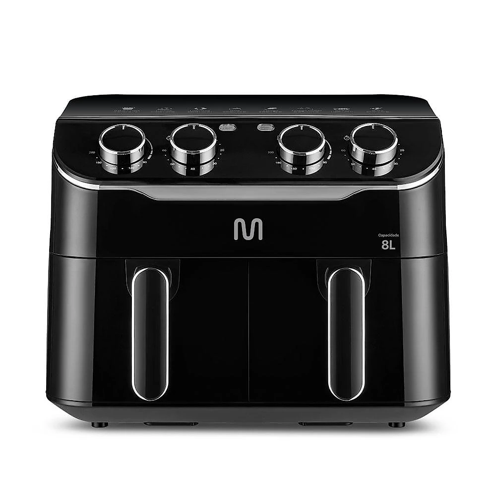 Air fryer multi 8l com 2 gavetas 1800w 127v preta - go233 preto - 127v
