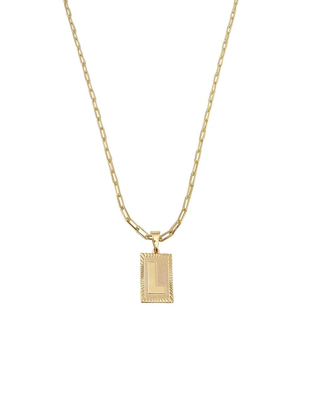 Miniatura Cordão 45Cm Masculino Feminino Pingente Letra L Banhado Ouro