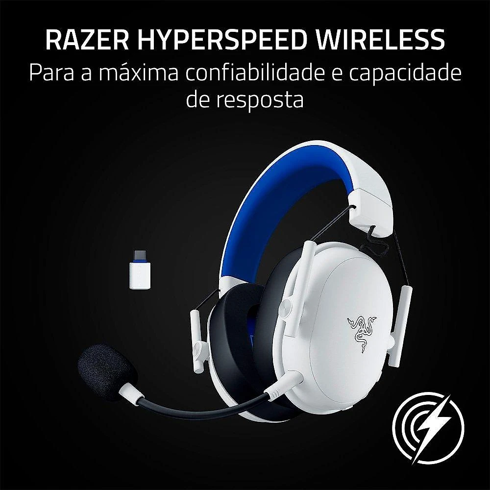 Headset Sem Fio Gamer Razer Blackshark V3 X HyperSpeed, PlayStation, Drivers 50mm, Branco - RZ04-05420500
