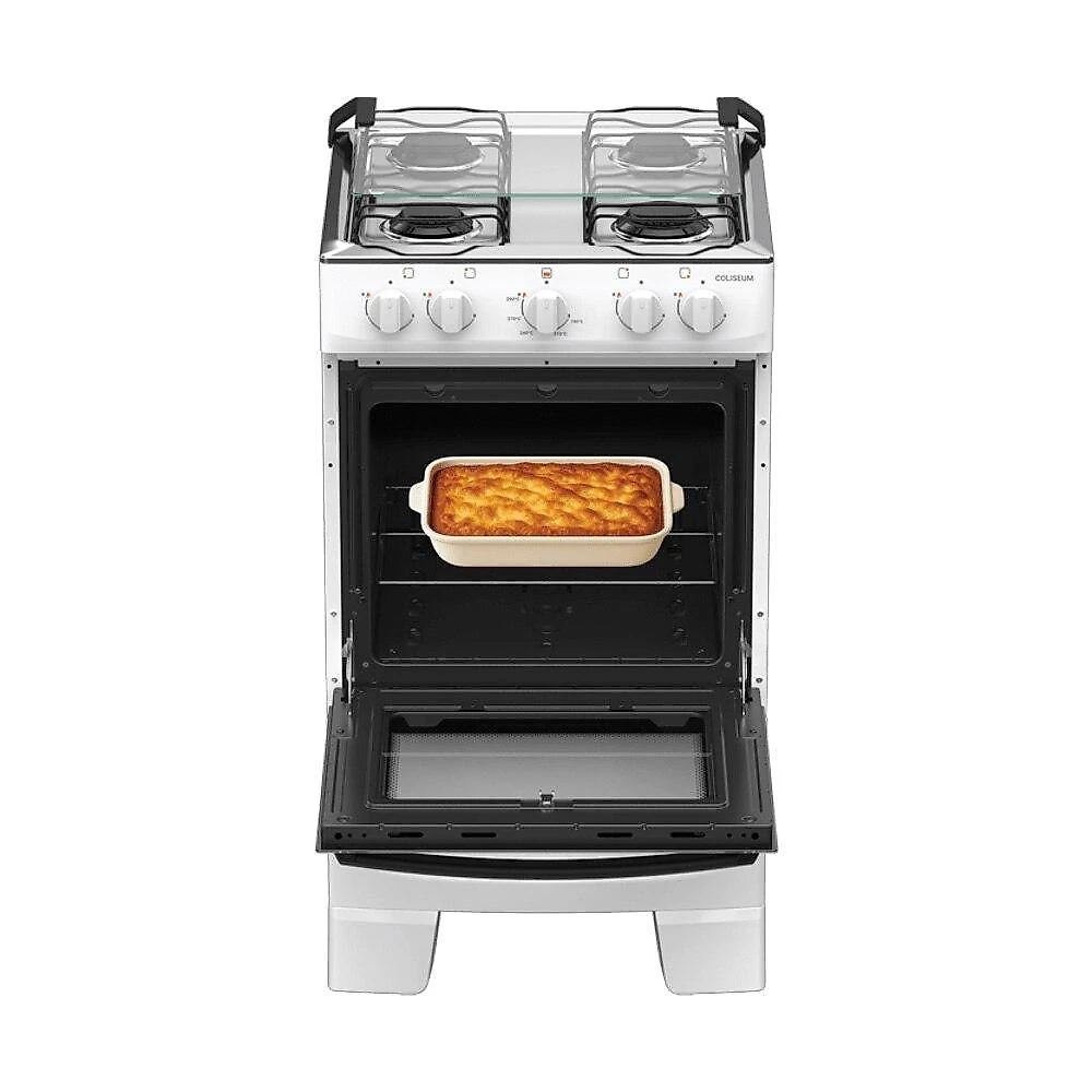 Fogão 4 Bocas Atlas Coliseum Plus com Mesa Inox - Branco