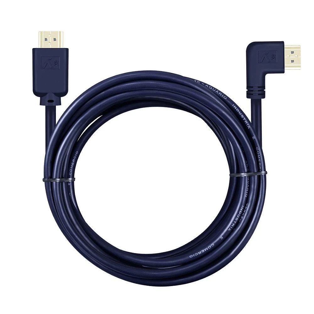 Cabo HDMI Aquário 4K903 4K com Conector 90 graus  HDR Ready 32 Canais de Áudio 3m