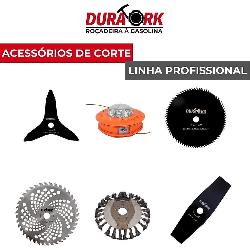 Roçadeira Lateral à Gasolina 5 em 1 DR520P5 Profissional 52cc 2,5HP Easy Start com Lâminas Carretel