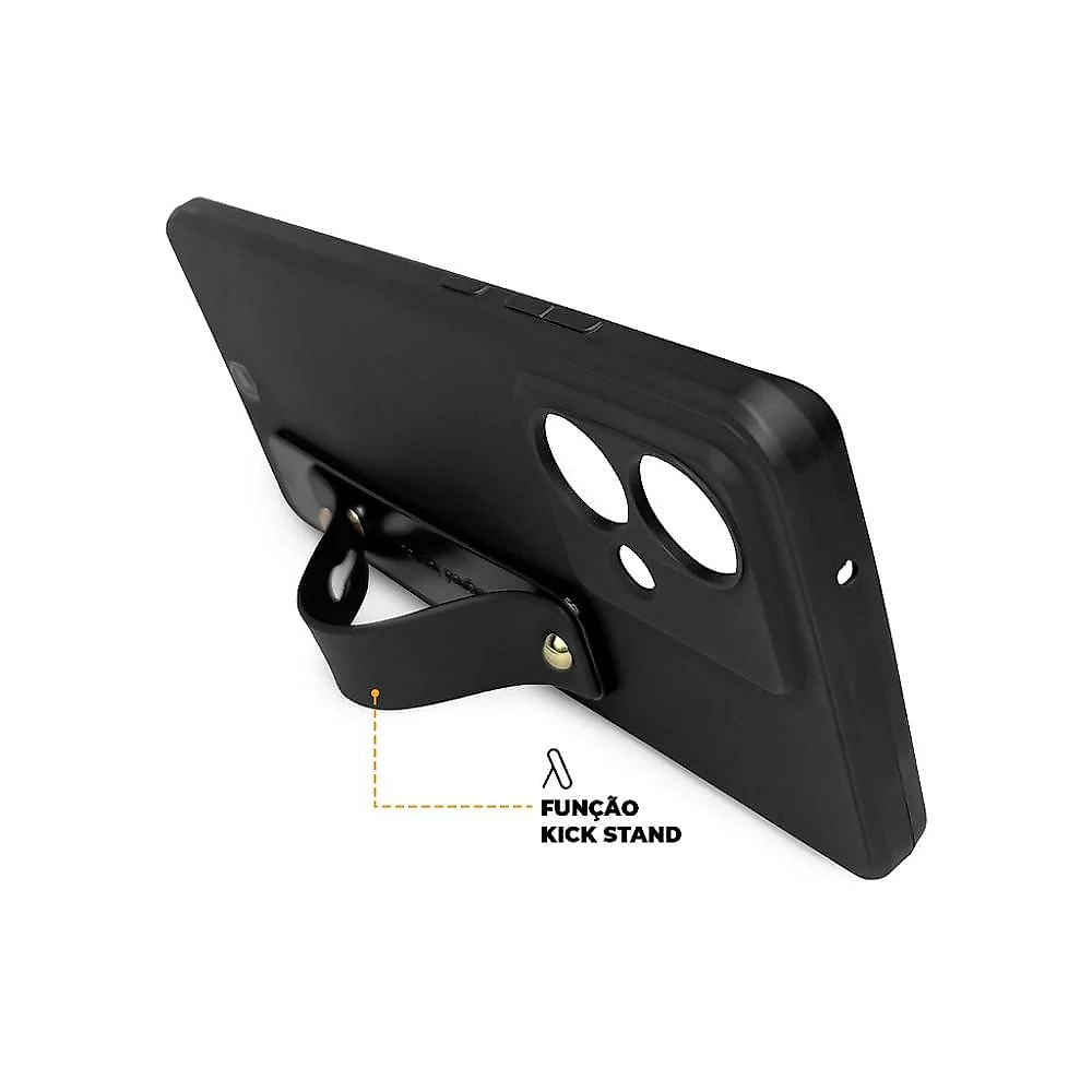 Kit Capa Silicon Veloz para Samsung Galaxy A05 + Ring Socket + Cordão - Preto - Gshield
