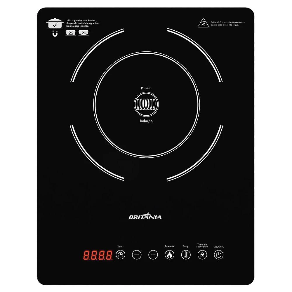 Cooktop De Indução Britânia Portátil 1 Queimador BCT14P Bivolt