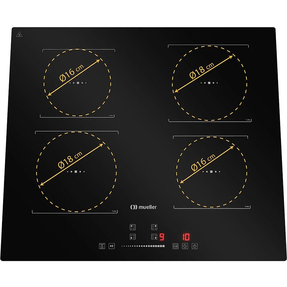 Cooktop de Indução 4 Bocas com Turbo MCN4BK Mueller Preto - 220V
