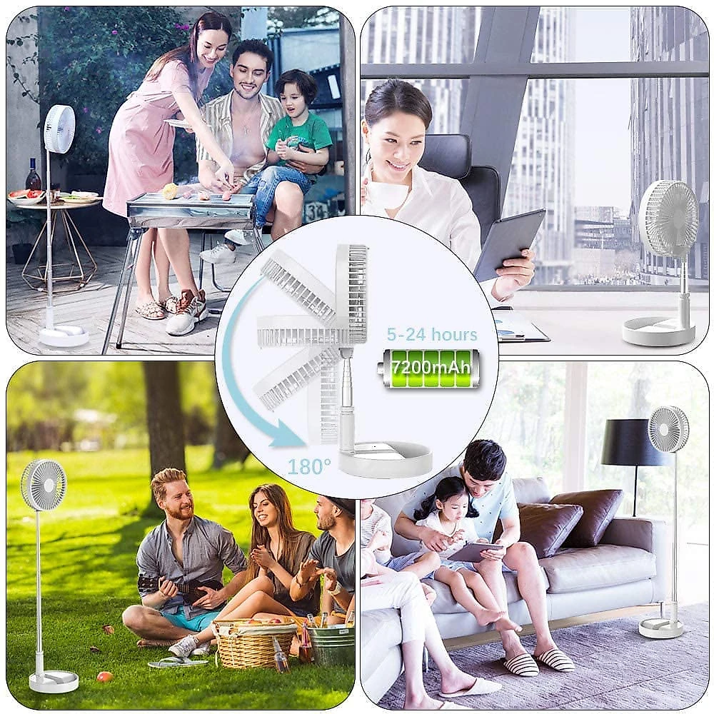 Unitedtime Ventilador de Mesa com 4 Velocidades e Controle Remoto 110V Branca