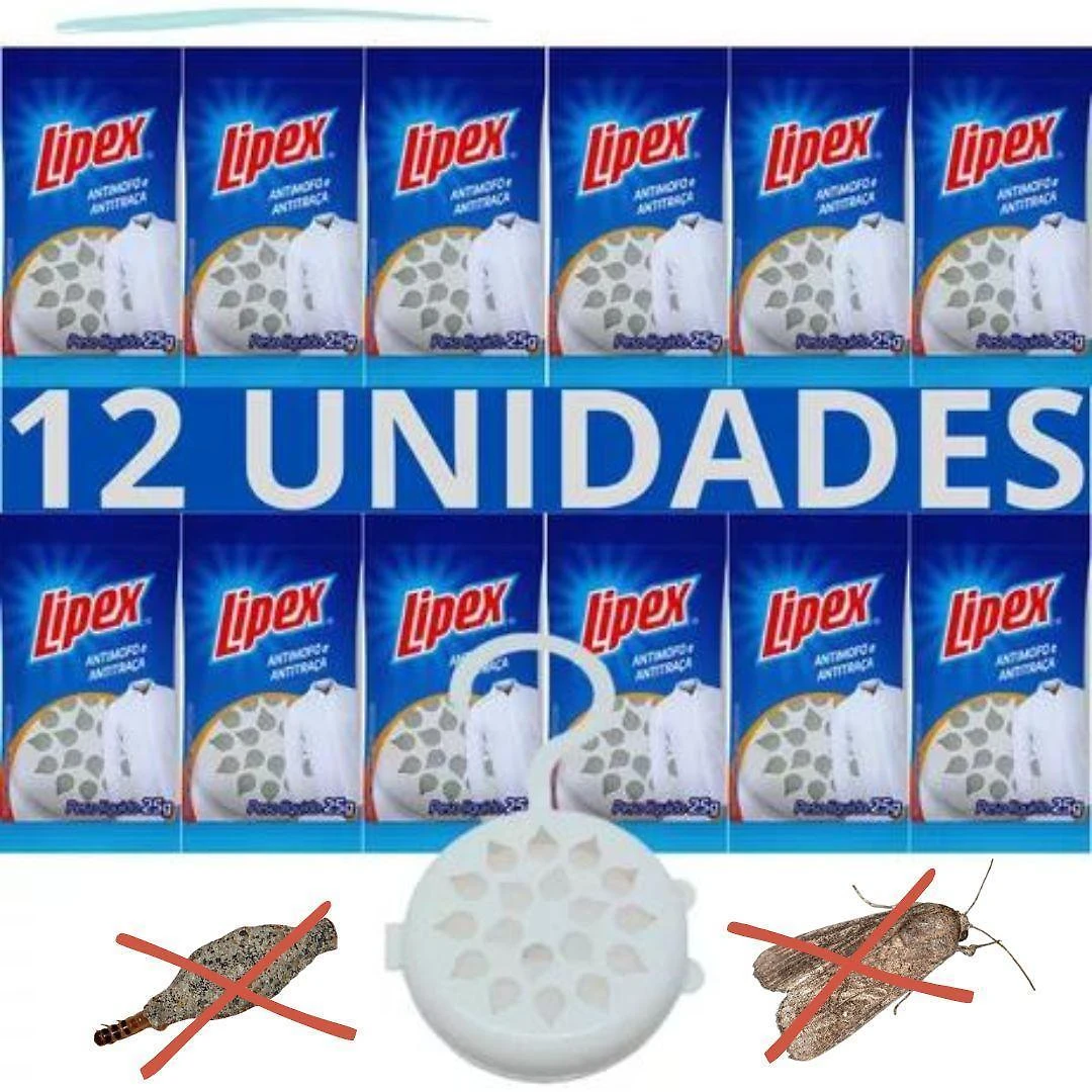 Miniatura Anti Mofo Traça Guarda Roupa Armário Mau Cheiro Lipex 12 Un.