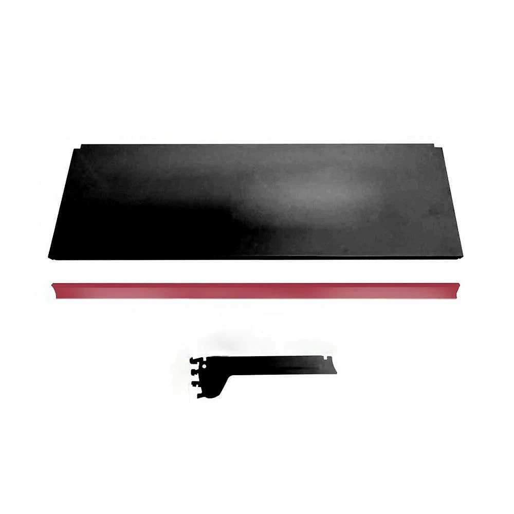 Kit 3 Bandeja Prateleira 30x91 Gôndolas New Plus Preto Porta Etiqueta Vermelho Sa Gôndolas