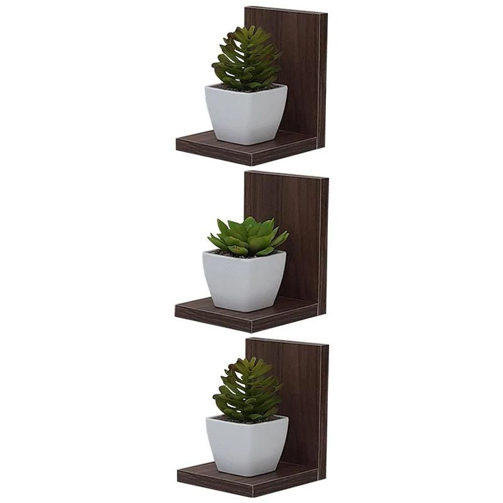 Prateleira Kit 3 Buzios 15x12CM MDP Fita Dupla Face Decorativa Rústica Marrom Mercado