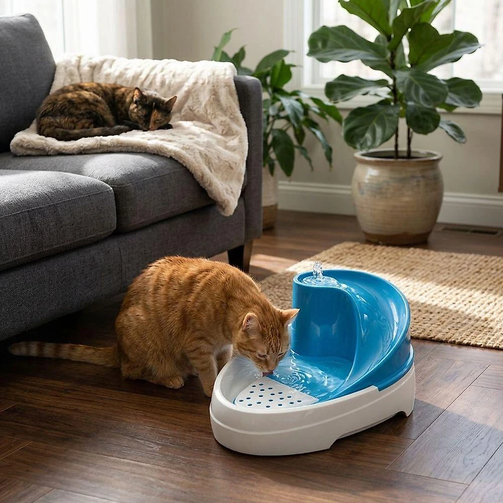 Bebedouro Automático para Pets Mec Pet Tobo Fonte Cascata Cães e Gatos Azul 2,5L