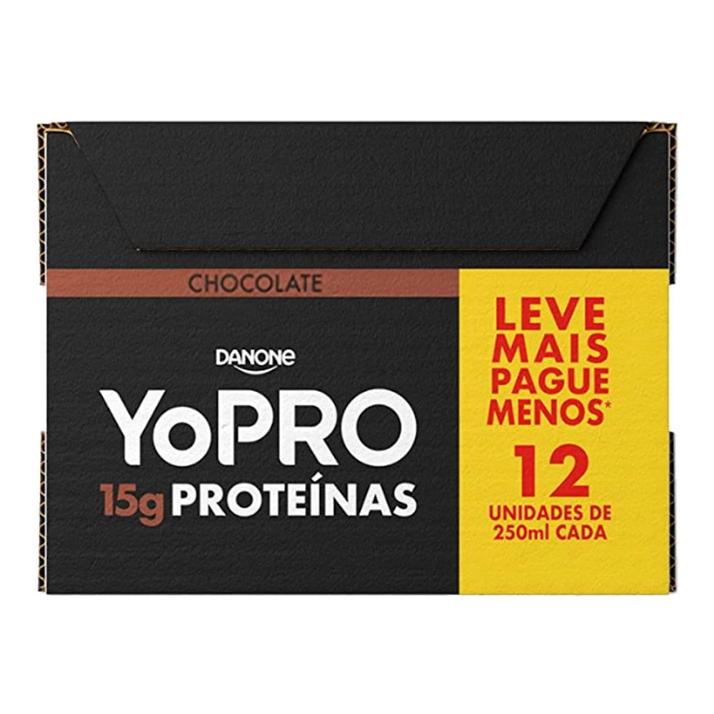 Yopro Bebida Láctea Uht Chocolate 15g De Proteínas 250ml - 12 Unidades