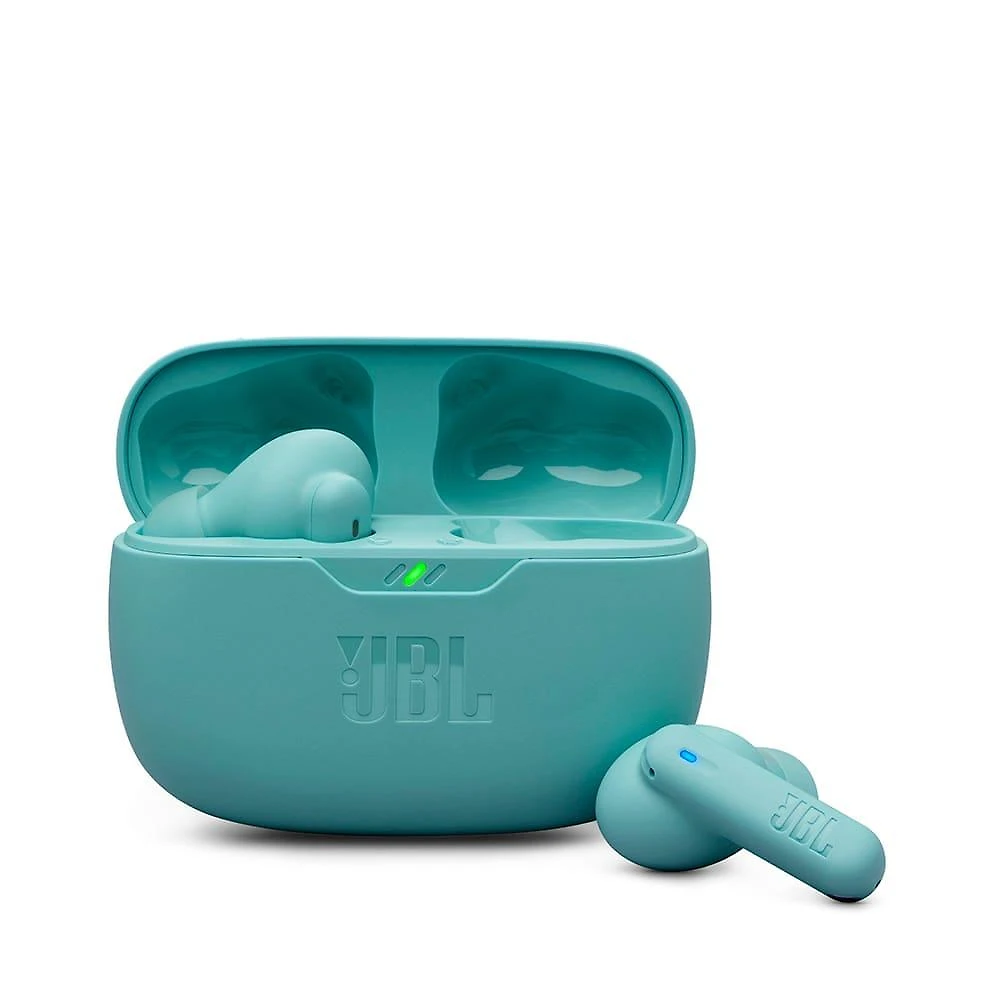 Fone de ouvido jbl wave beam buds 2 pure bass bluetooth com cancelamento de ruído e smart ambient - azul