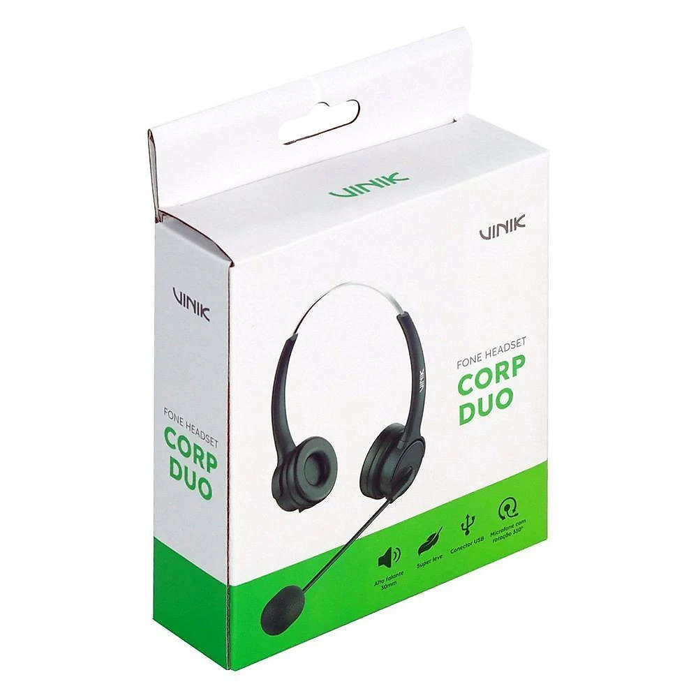 Headset Vinik VK500 Corp Duo USB Drivers 30mm Omnidirecional