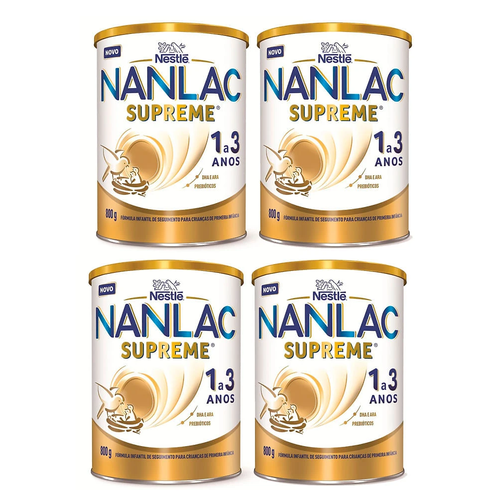 Kit 4 Fórmula Infantil NANLAC Supreme 800g