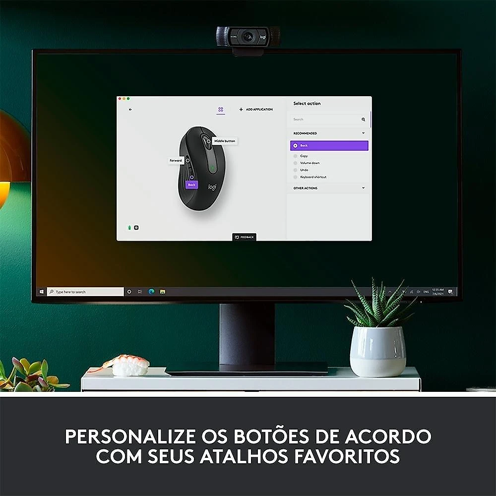 Mouse Sem Fio Logitech Signature M650, 2000 DPI, Compacto, 5 Botões, Silencioso, Bluetooth, USB, Grafite - 910-006250