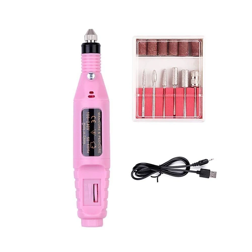 Lixadeira de Unha Elétrica Lixa Nail Design com Controle de Velocidade 3.000 a 20.000 RPM Rosa