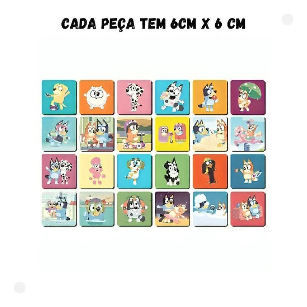 Jogo da Memoria Bluey 24 Pares de Cartas 1285 Infantil Educativo Elka