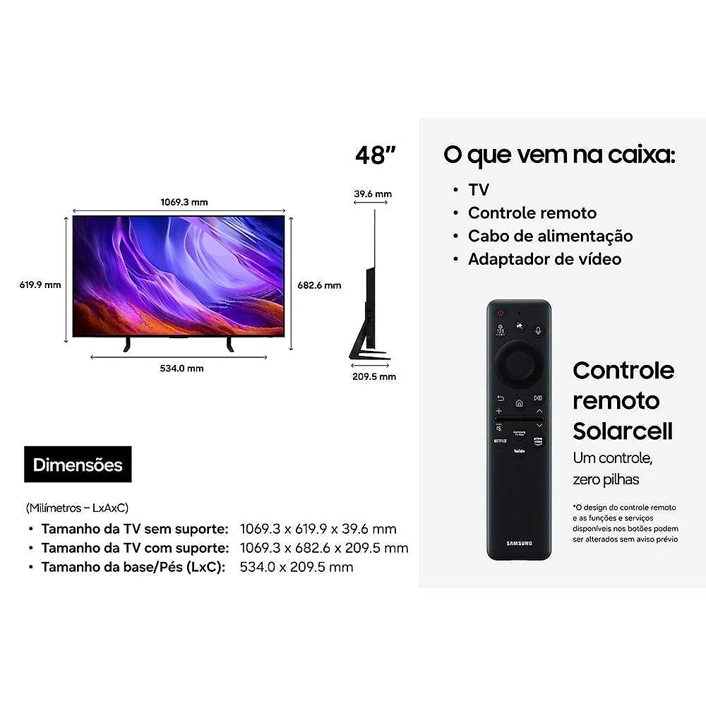 Smart TV Samsung 48" Polegadas OLED 4K S85H 2026, G-Sync, Vision AI Companion, Dolby Atmos e com Alexa Integrada Bivolt