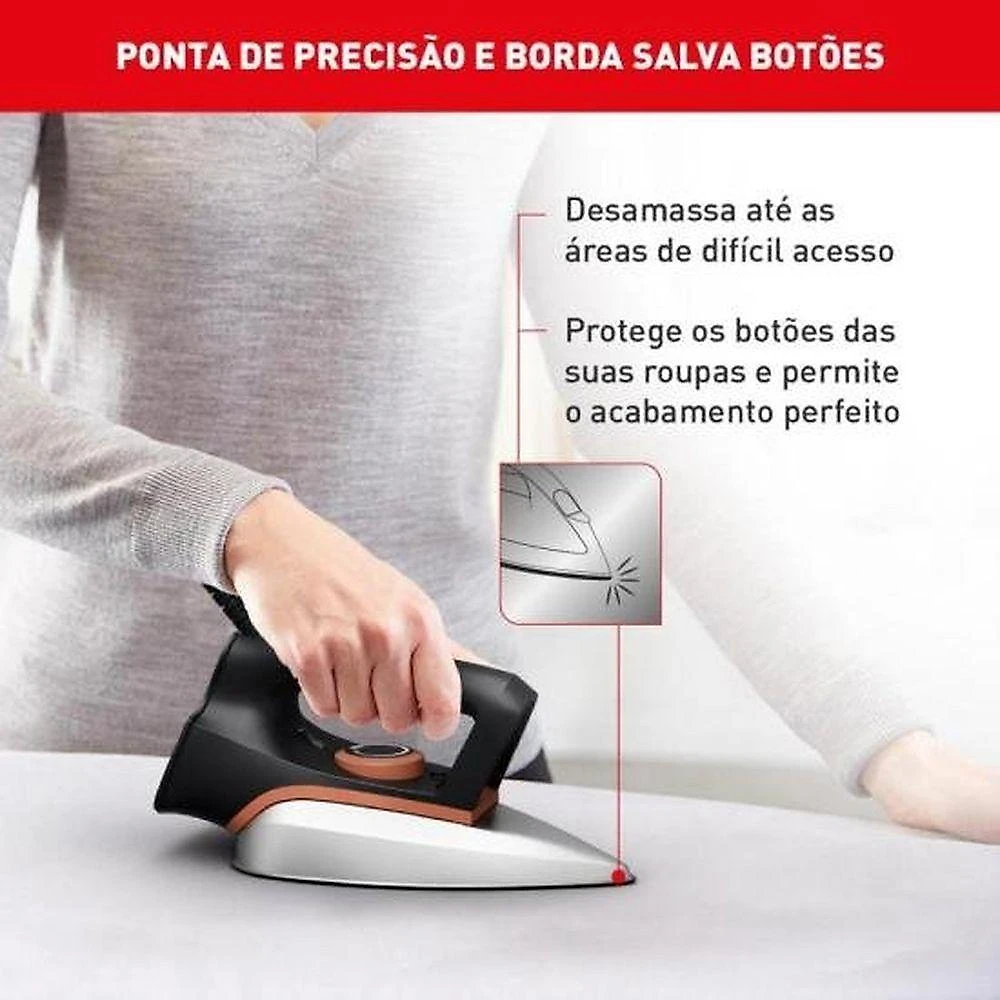 Ferro A Seco Arno Drygliss 1200w Preto Terracota 110V
