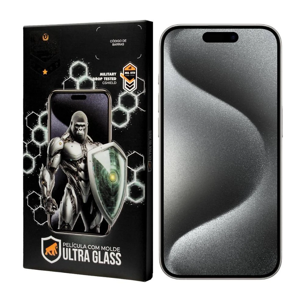 Película de Proteção para Smartphone Gshield Iphone 15 Pro Max Ultra Glass Vidro Duplamente