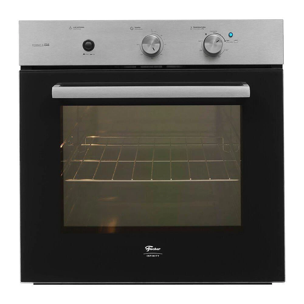 Forno A Gás De Embutir 78L Fischer Infinity Com Grill Inox Inox 220V