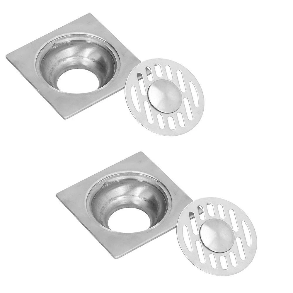 Kit 2 Ralos Inox 10x10 BSL3594 Banheiro Lavabo Anti Corrosão Braslu