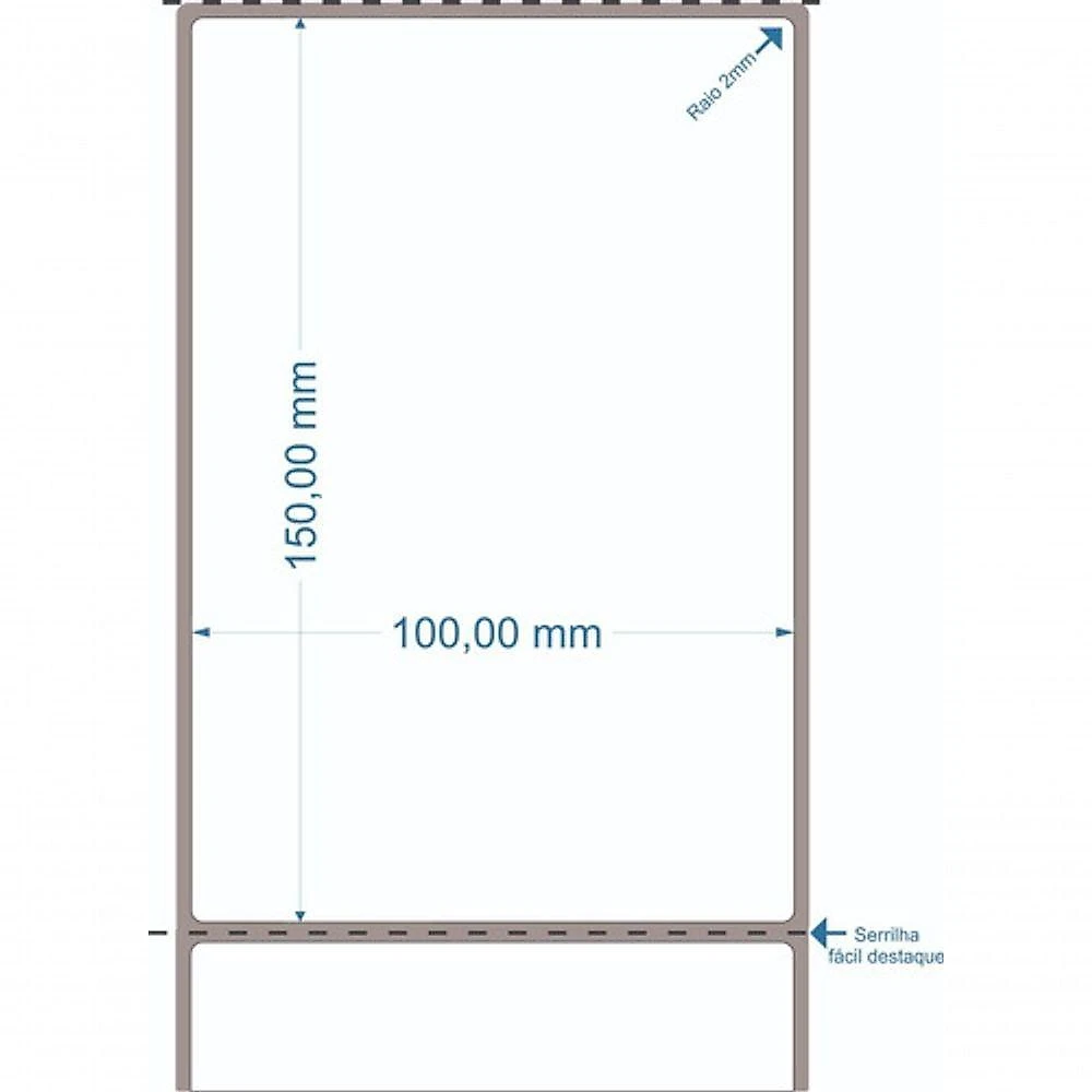 2 Rolos Etiqueta 10x15 Cm Térmica Serrilha Para Ecommerce webcontinental-7891440004405
