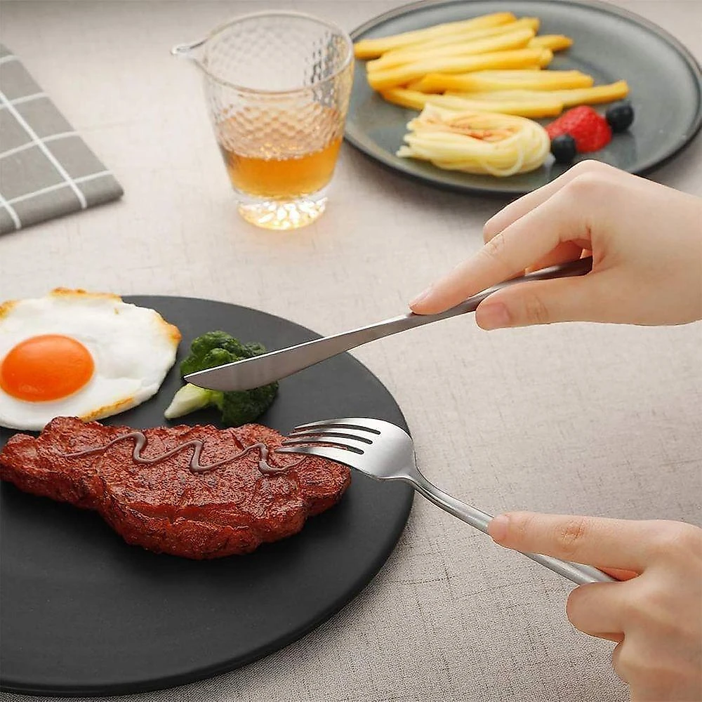 Faqueiro 24 Peças em Aço Inox 416 Jogo de Talheres com Caixa Litografada para Mesa Prata