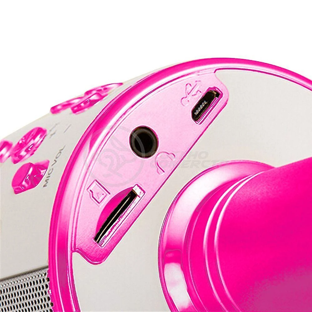 Microfone Bluetooth Karaokê Sem Fio Rosa Pink