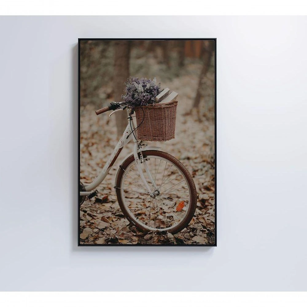 Quadro Bicicleta Branca 120x80 Cm Tecido Canvas